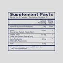 Supplement facts label for ABP1 Hista/Gut with detailed nutritional information on a gray background