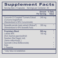 Supplement facts label  for MC Balancer (Redox) supplement from PHP/MethylGenetic Nutrition with detailed ingredient list on a blue background