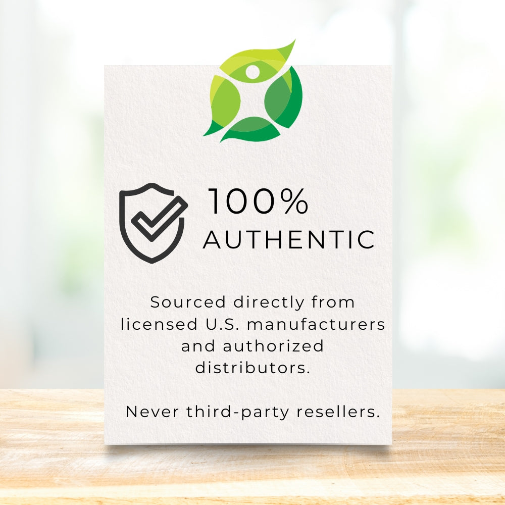 Card with '100% Authentic' and TFP Market company icon on a blurred background