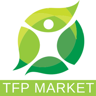 Green leaf logo with 'TFP Market' text on a white background